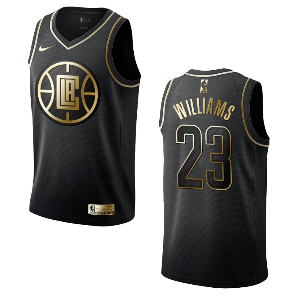 Men's Los Angeles Clippers #23 Lou Williams Golden Edition Basketball Jersey - Black