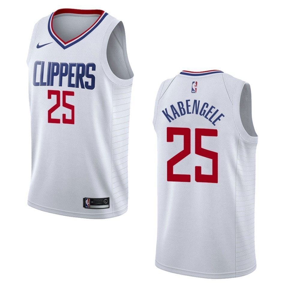 Men's Los Angeles Clippers 25 Mfiondu Kabengele Association Swingman Basketball Jersey - White - JS677 