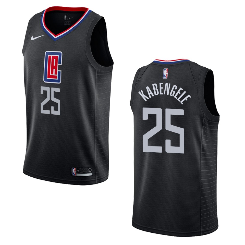 Men's Los Angeles Clippers #25 Mfiondu Kabengele Statement Swingman Basketball Jersey - Black
