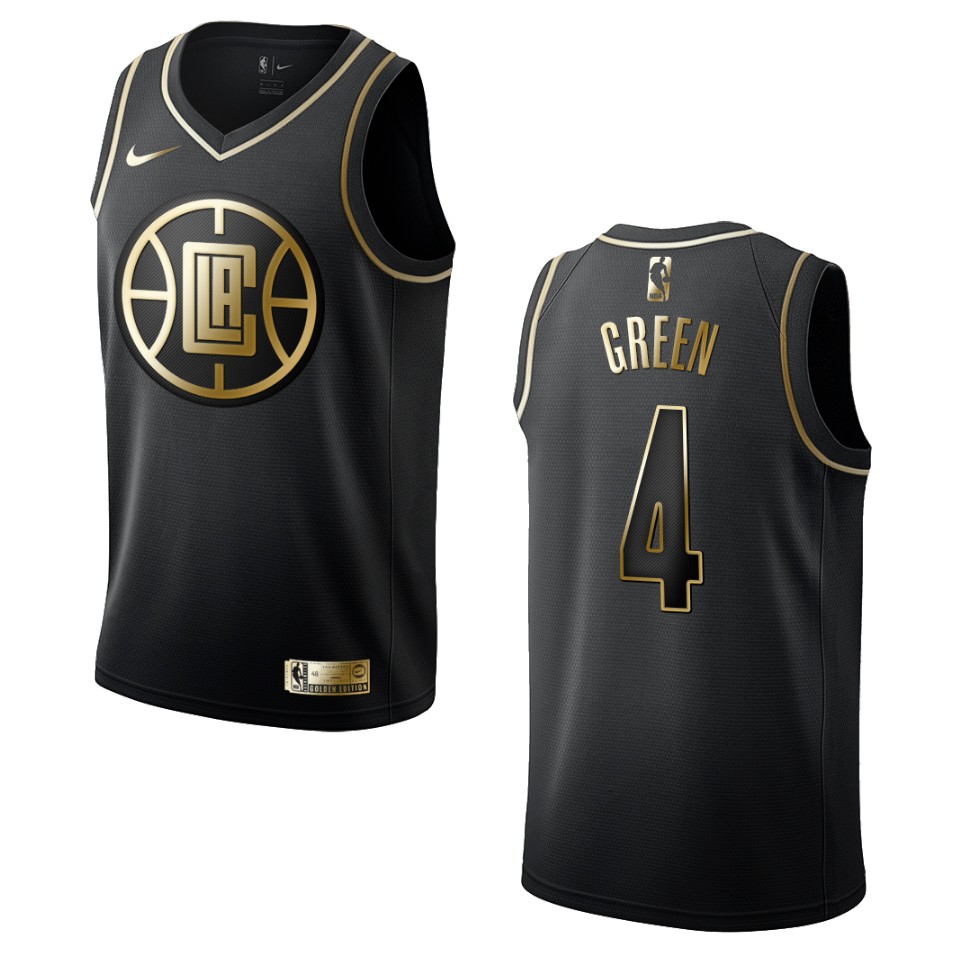 Men’s Los Angeles Clippers #4 Jamychal Green Golden Edition Basketball Jersey – Black