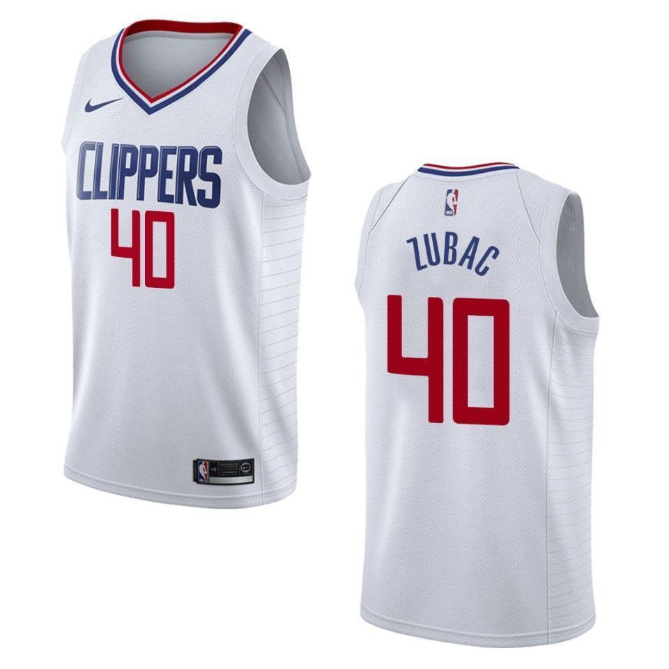 Men's Los Angeles Clippers 40 Ivica Zubac Association Swingman Basketball Jersey - White - JS829 