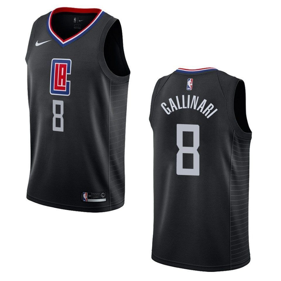 Men's Los Angeles Clippers 8 Danilo Gallinari Statement Swingman Basketball Jersey - Black - JS330 