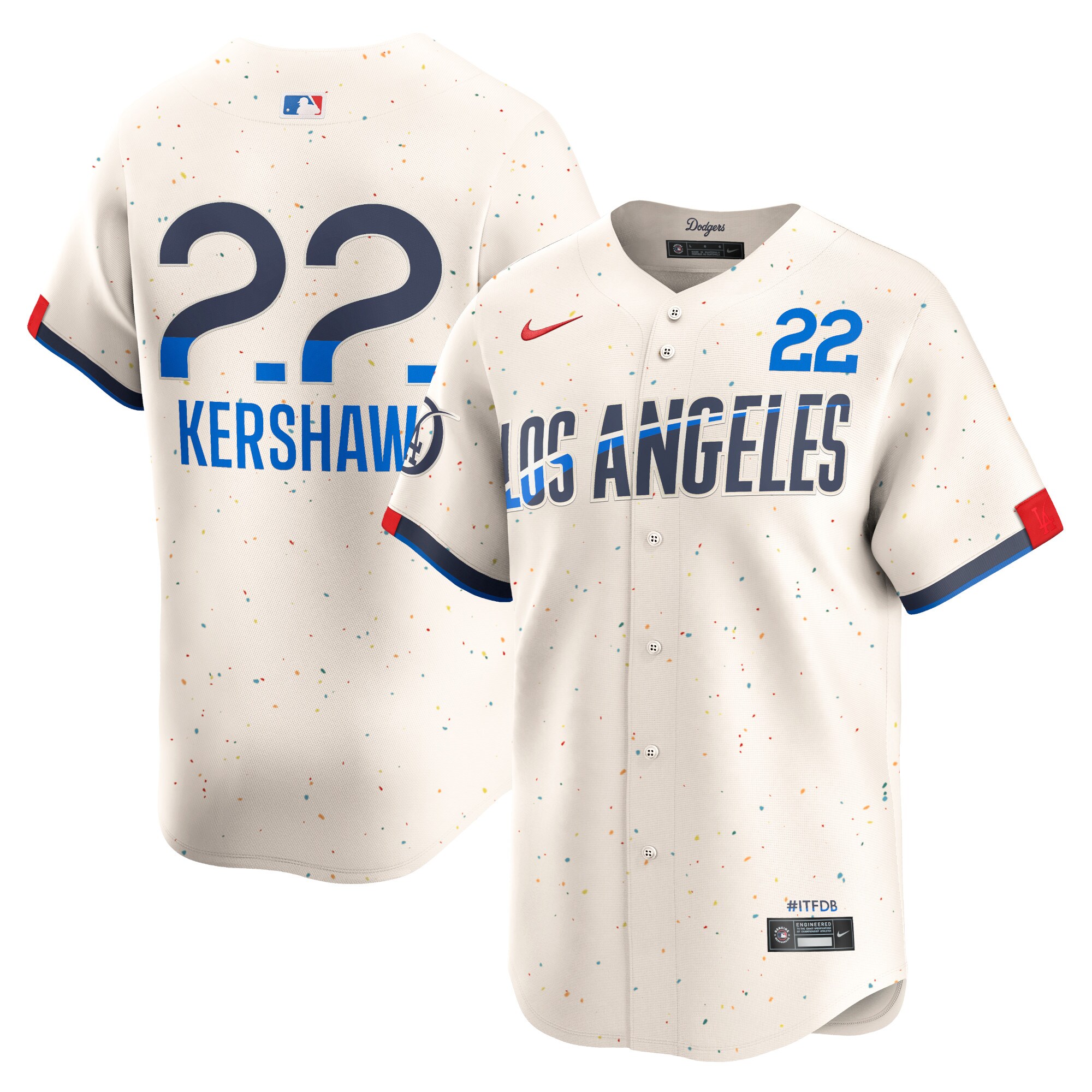 Men's Los Angeles Dodgers Clayton Kershaw Cream 2024 City Connect Limited Player Jersey 