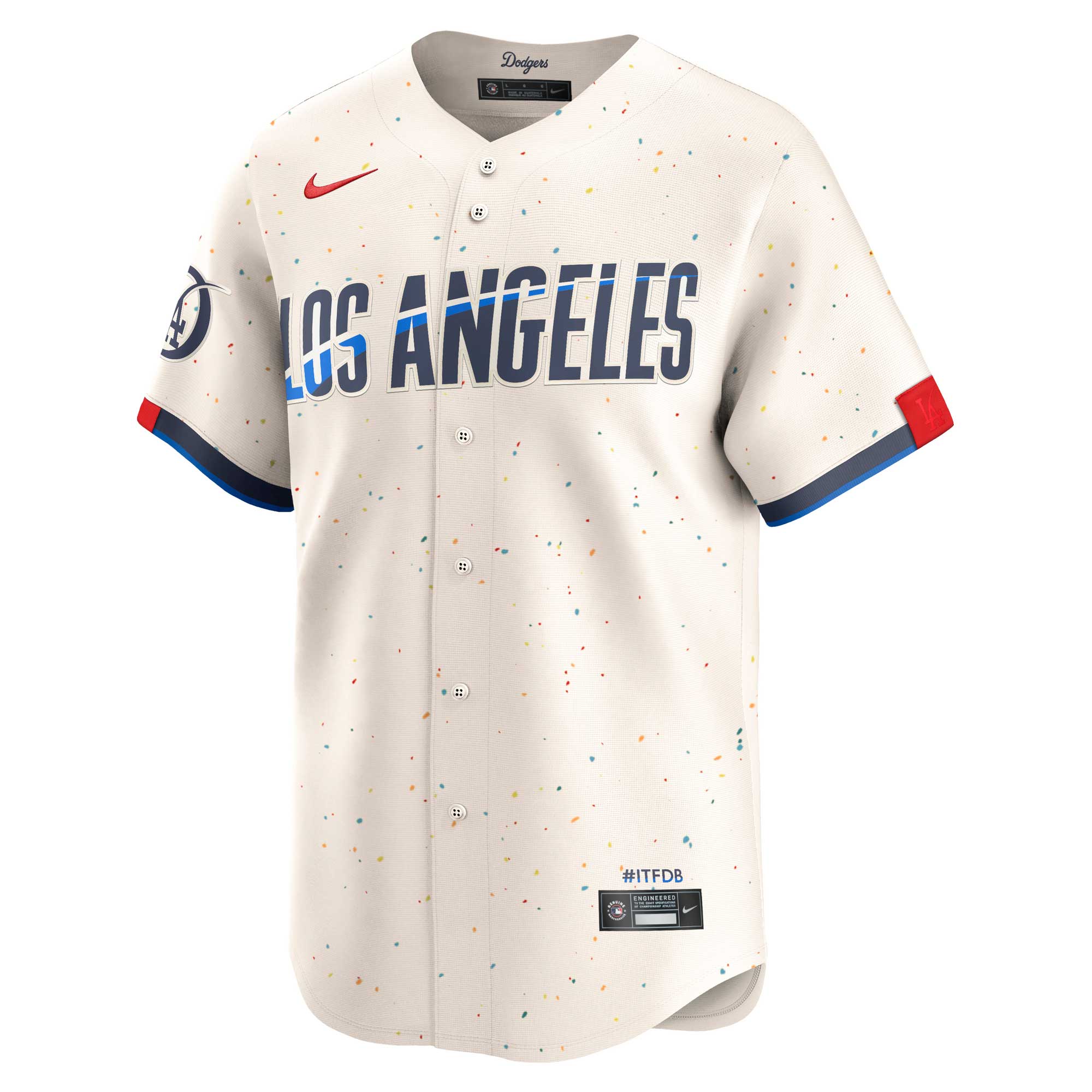 Alternative view of Men's Los Angeles Dodgers Cream 2024 City Connect Limited Baseball Jersey 