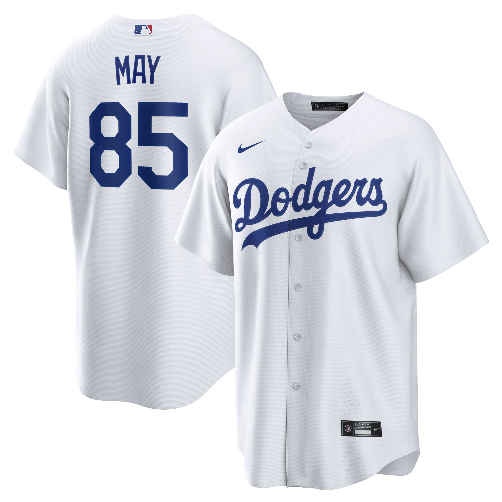 Men's Los Angeles Dodgers Dustin May White Home Baseball Jersey 