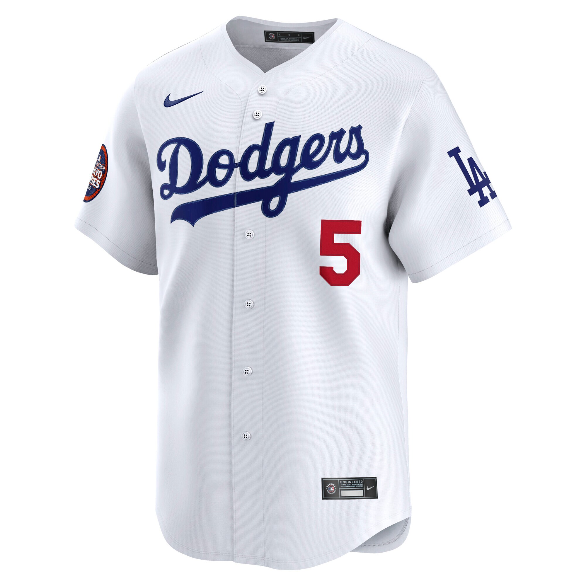 Alternative view of Men's Los Angeles Dodgers Freddie Freeman White 2025 MLB World Tour: Tokyo Series Home Limited Player Baseball Jersey 