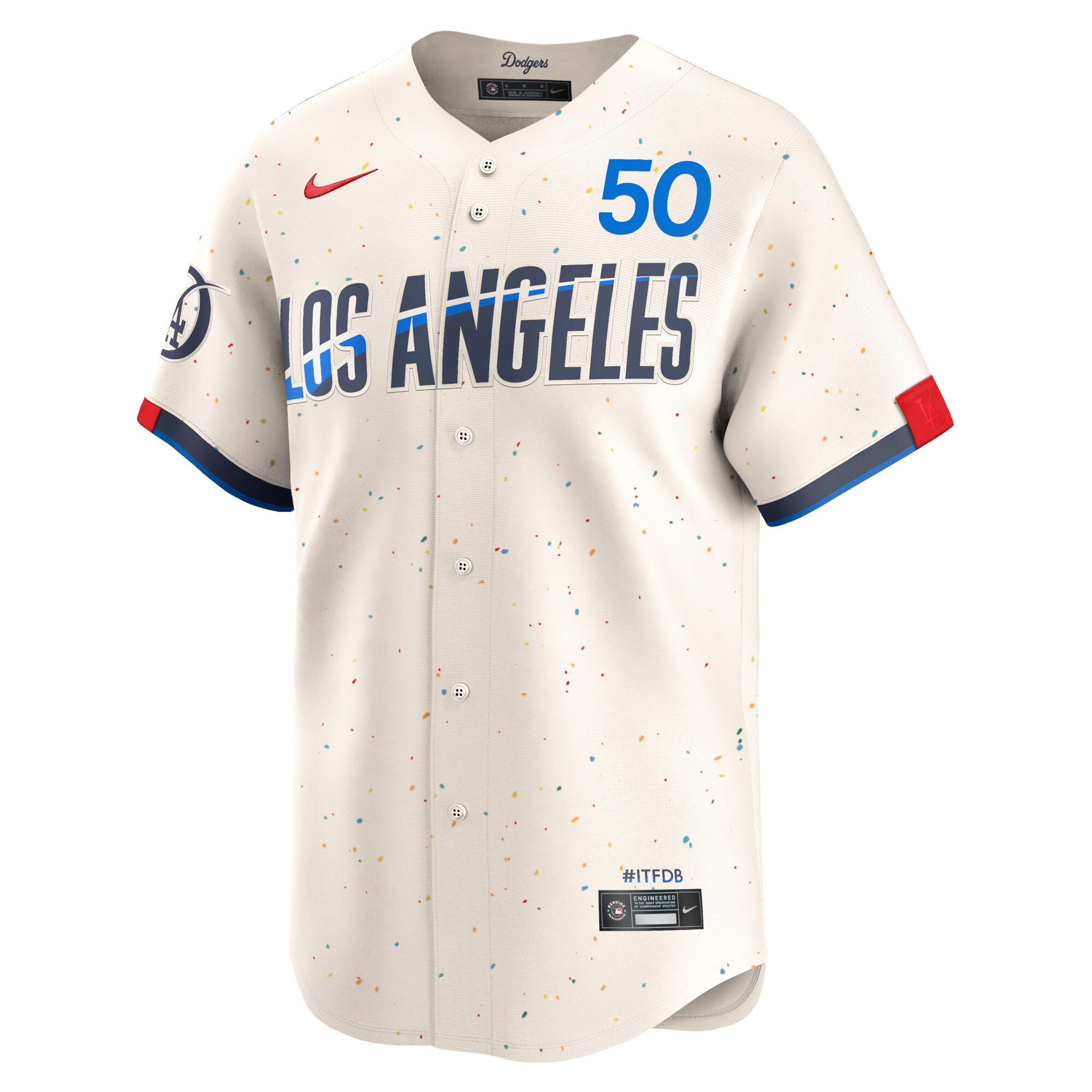 Alternative view of Men's Los Angeles Dodgers Mookie Betts Cream 2024 City Connect Limited Player Baseball Jersey 