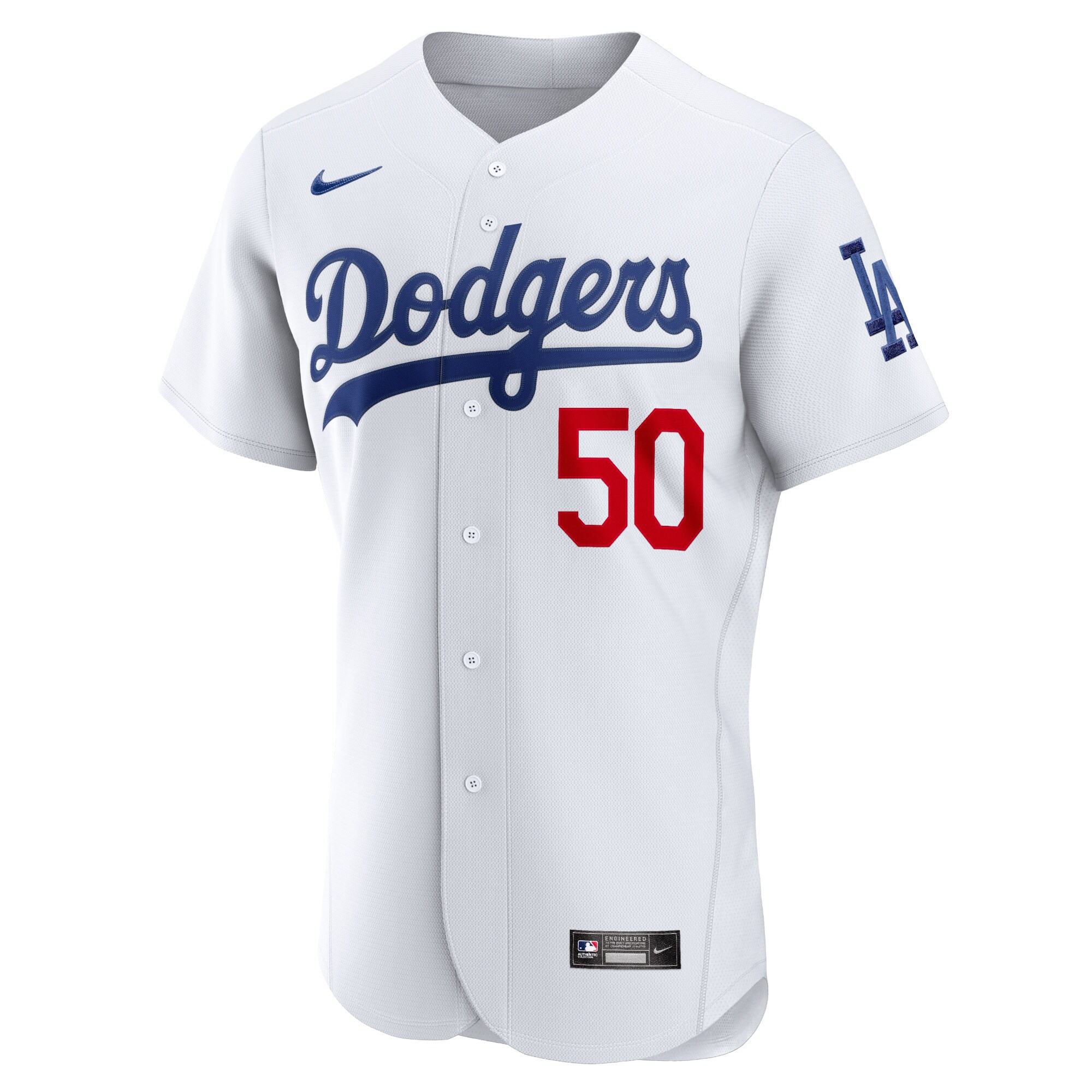 Alternative view of Men's Los Angeles Dodgers Mookie Betts White Home Player Jersey 