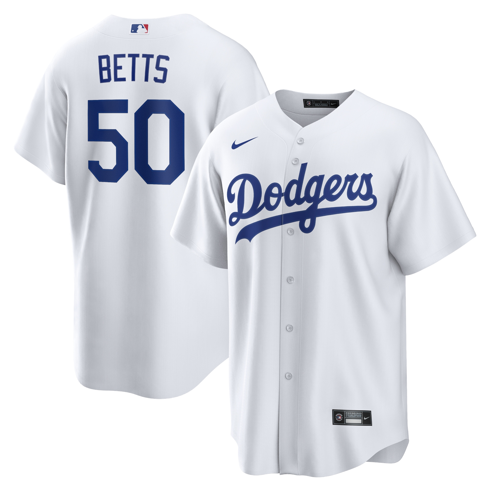 Men's Los Angeles Dodgers Mookie Betts White Home Player Name Jersey 