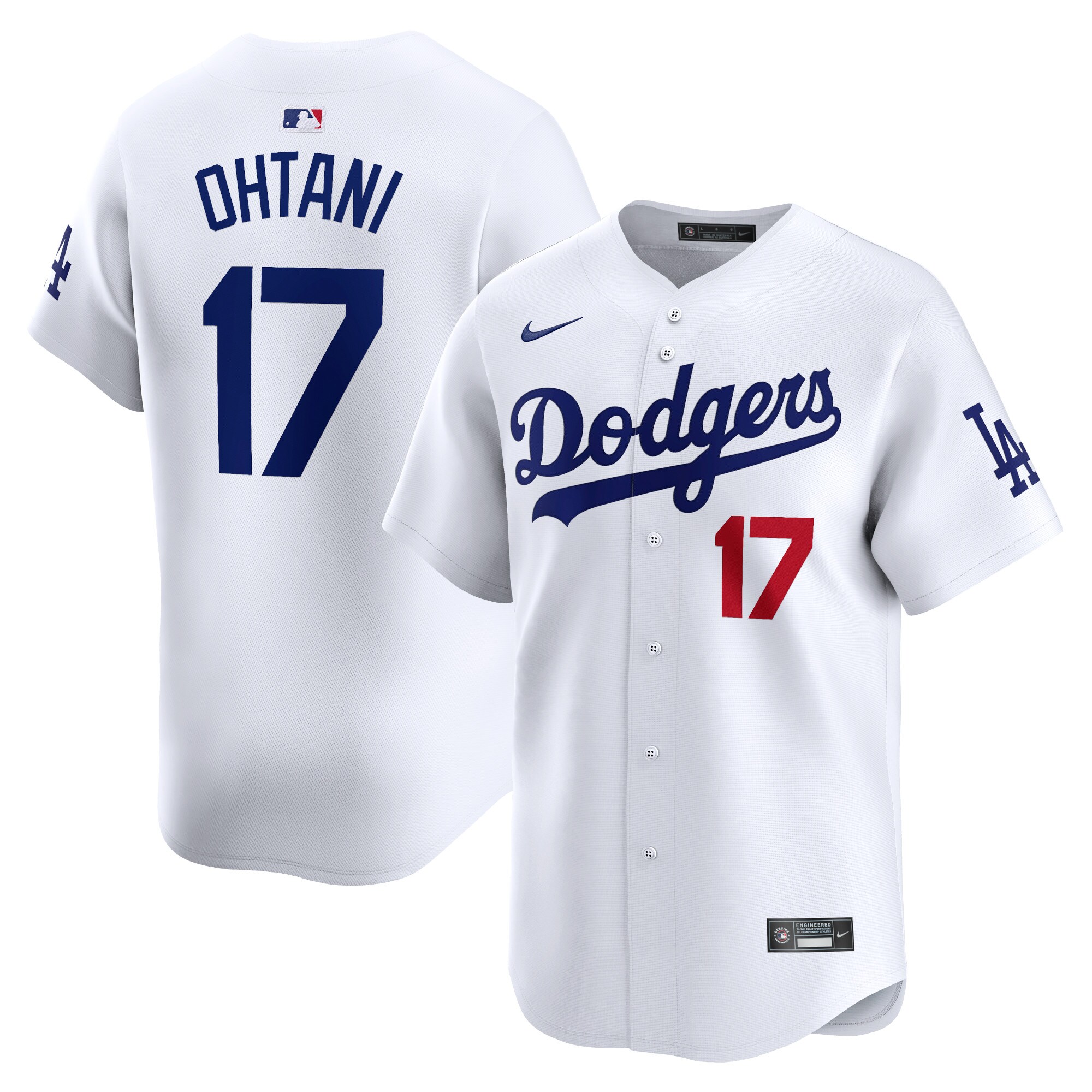 Men's Los Angeles Dodgers Shohei Ohtani White Home Limited Player Baseball Jersey 