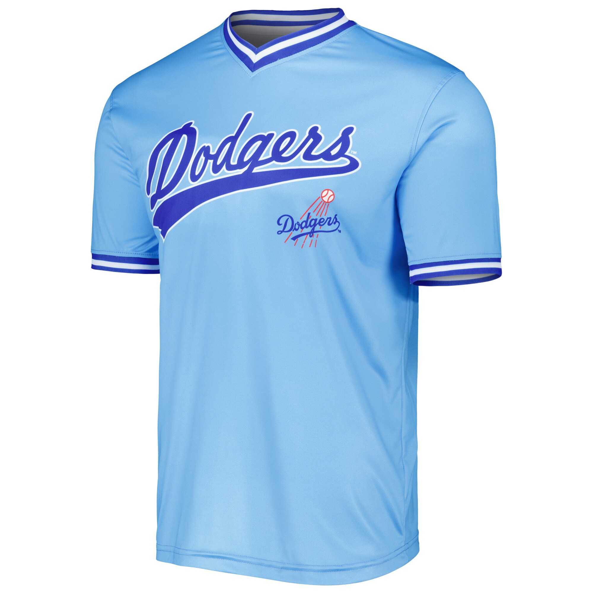 Alternative view of Men's Los Angeles Dodgers Stitches Light Blue Cooperstown Collection Team Baseball Jersey 