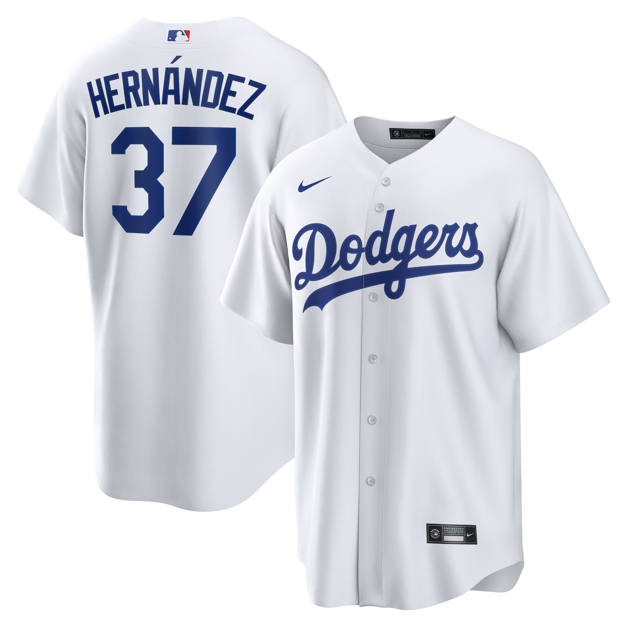 Men's Los Angeles Dodgers Teoscar Hernandez White Home Baseball Jersey 