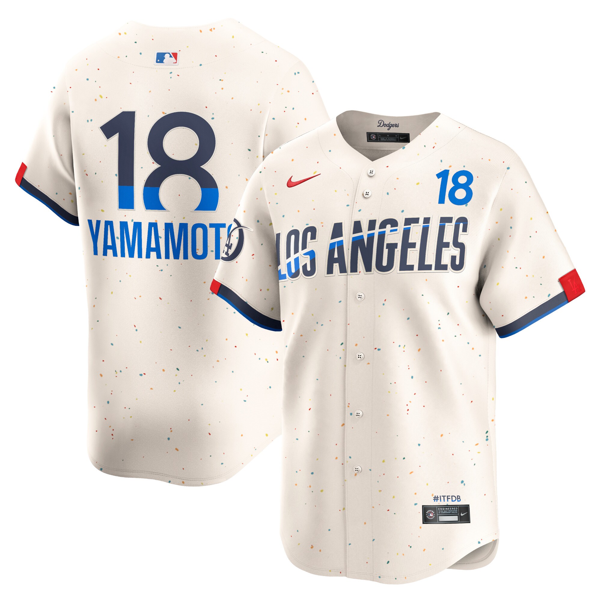 Men's Los Angeles Dodgers Yoshinobu Yamamoto Cream 2024 City Connect Limited Player Baseball Jersey 