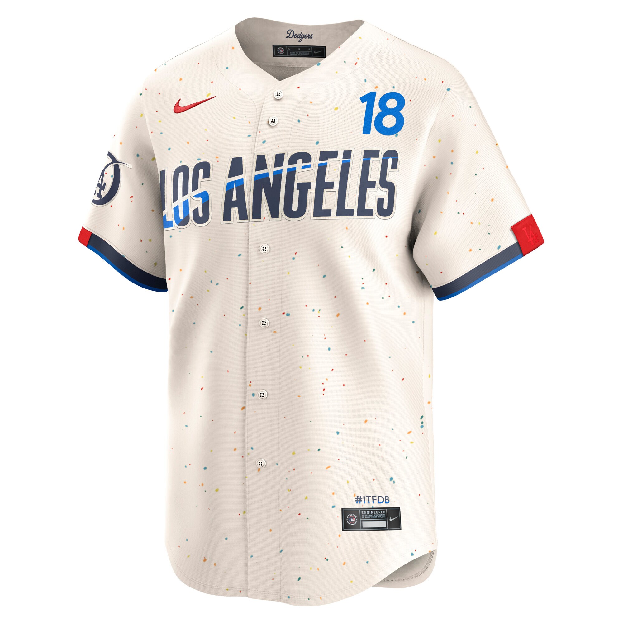 Alternative view of Men's Los Angeles Dodgers Yoshinobu Yamamoto Cream City Connect Limited Player Baseball Jersey 