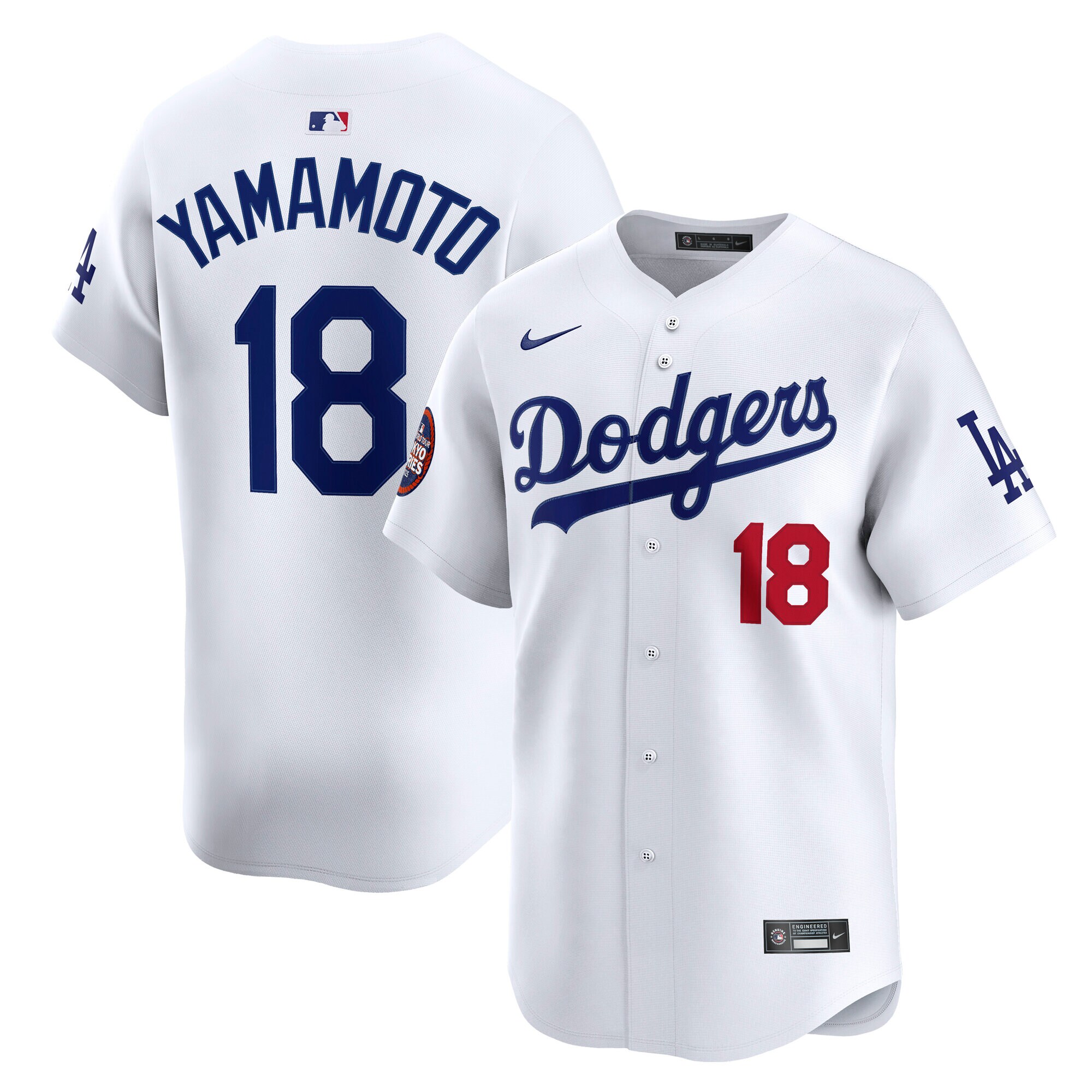 Men's Los Angeles Dodgers Yoshinobu Yamamoto White 2025 MLB World Tour: Tokyo Series Home Limited Player Baseball Jersey 