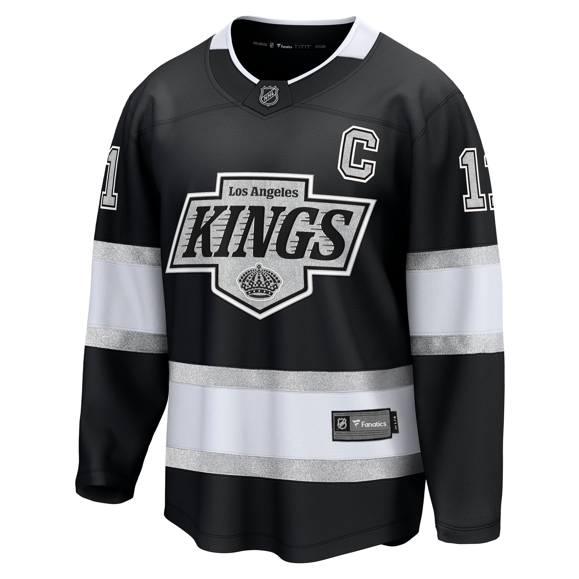 Alternative view of Men's Los Angeles Kings Anze Kopitar Black Home Premier Breakaway Player Hockey Jersey - JS439 