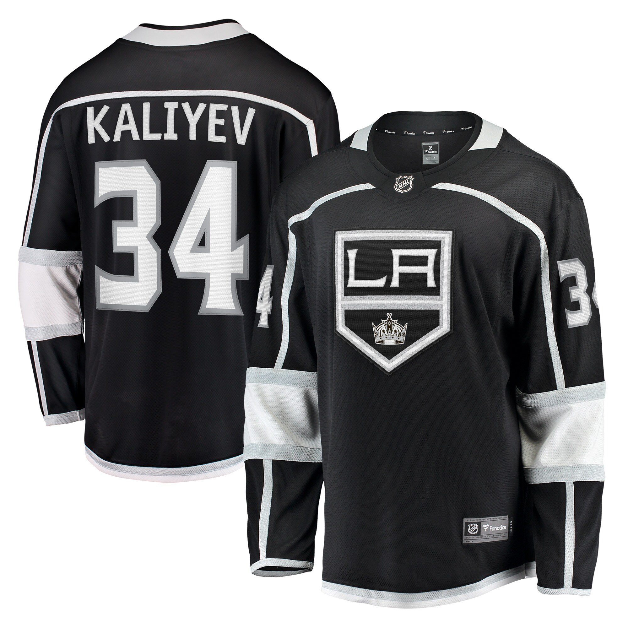 Men's Los Angeles Kings Arthur Kaliyev Black Home Breakaway Player Hockey Jersey - JS649 