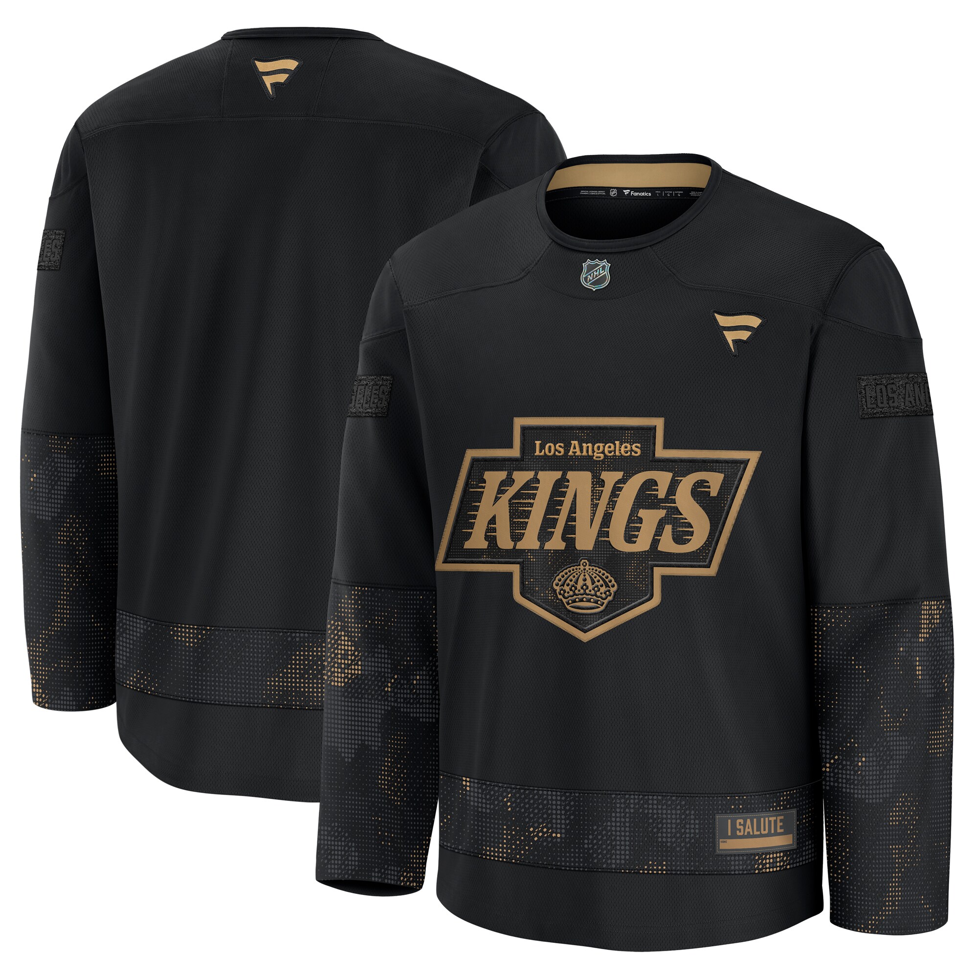 Men's Los Angeles Kings Black 2024 Military Appreciation Practice Hockey Jersey - JS211 