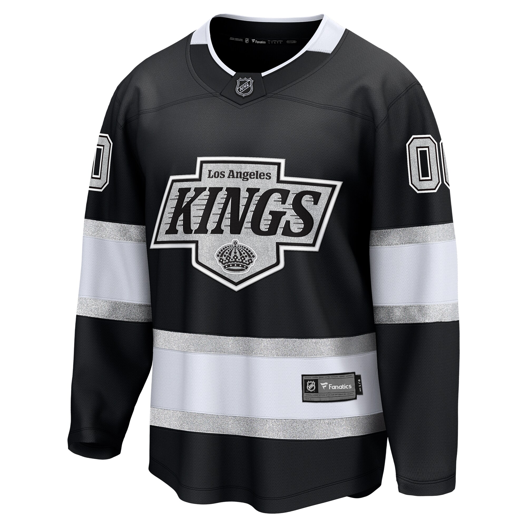 Alternative view of Men's Los Angeles Kings Black Home Breakaway Custom Hockey Jersey - JS515 