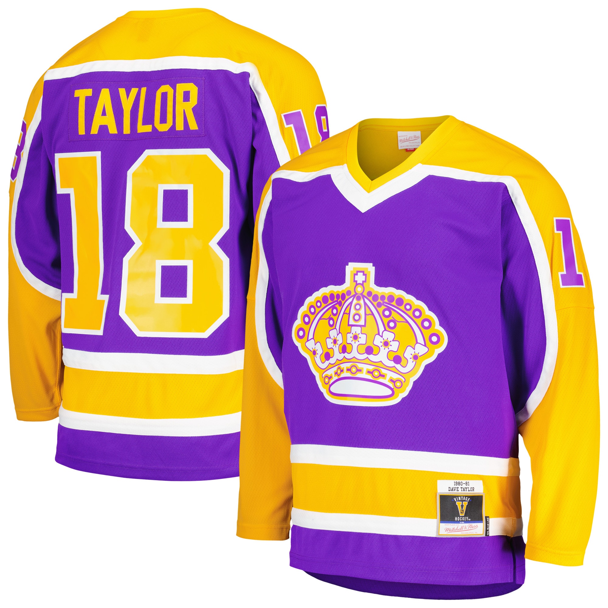Men's Los Angeles Kings Dave Taylor Mitchell & Ness Purple 1980/81 Blue Line Player Hockey Jersey - JS641 