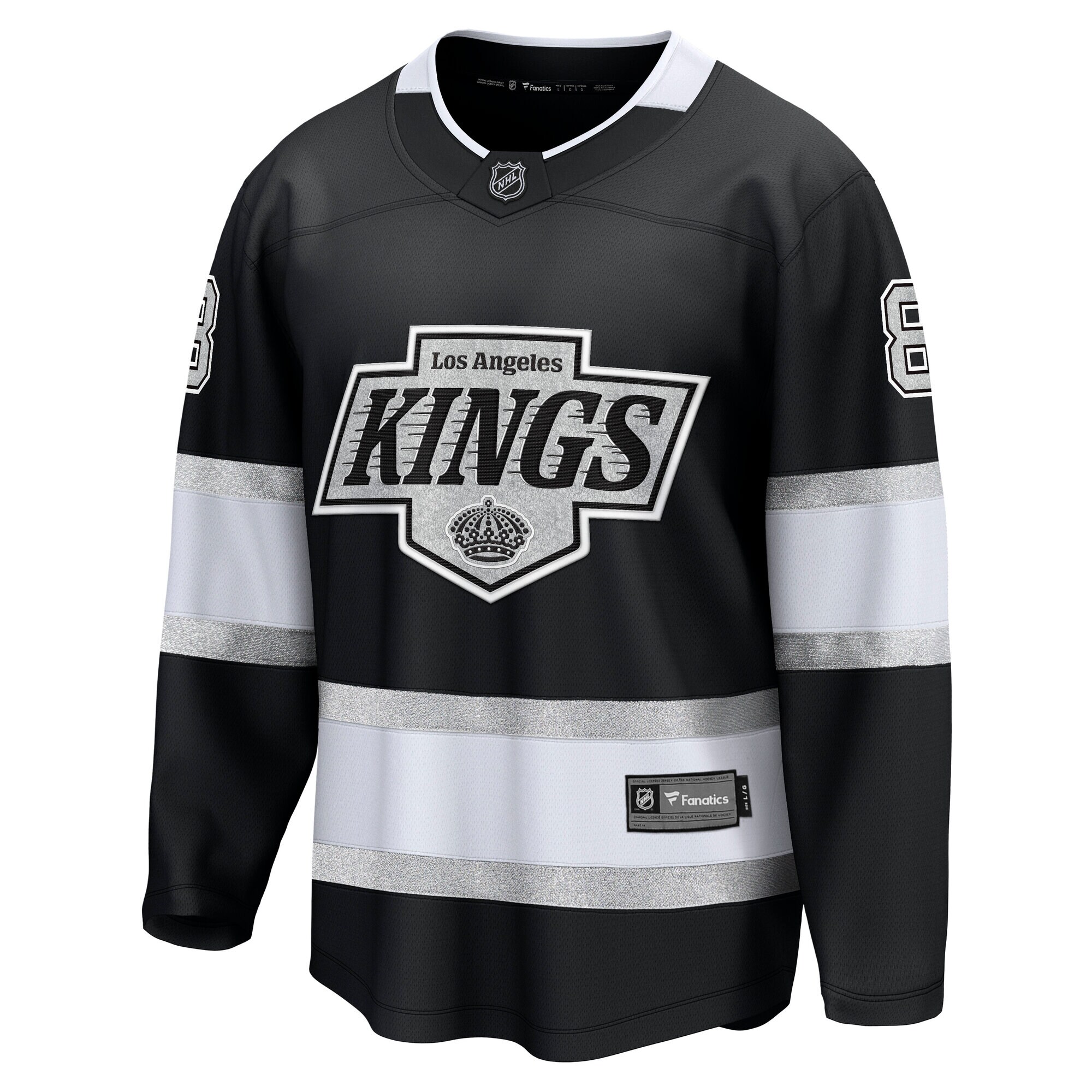 Alternative view of Men's Los Angeles Kings Drew Doughty Black Home Premier Breakaway Player Hockey Jersey - JS414 