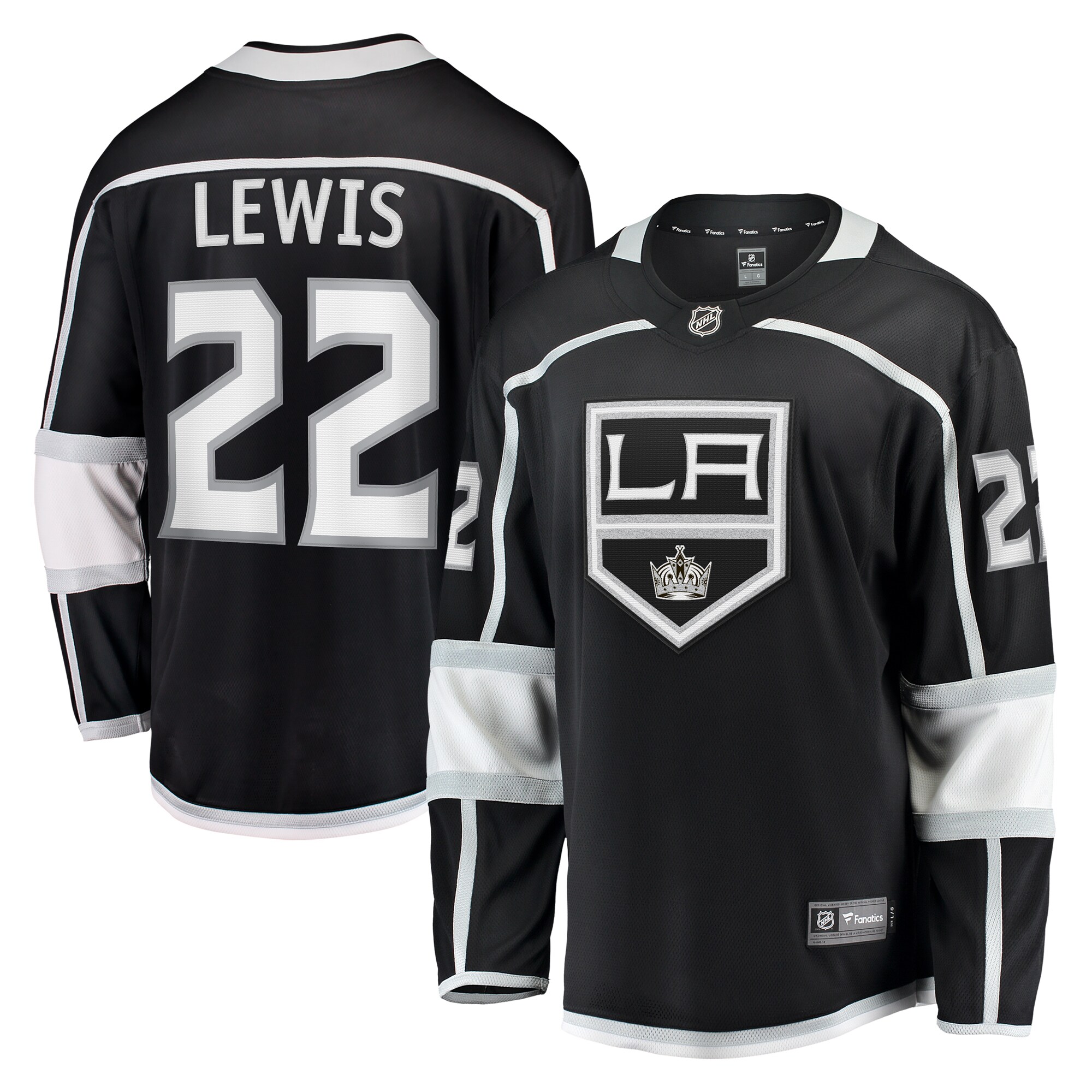 Men's Los Angeles Kings Trevor Lewis Black Home Breakaway Hockey Jersey - JS164 