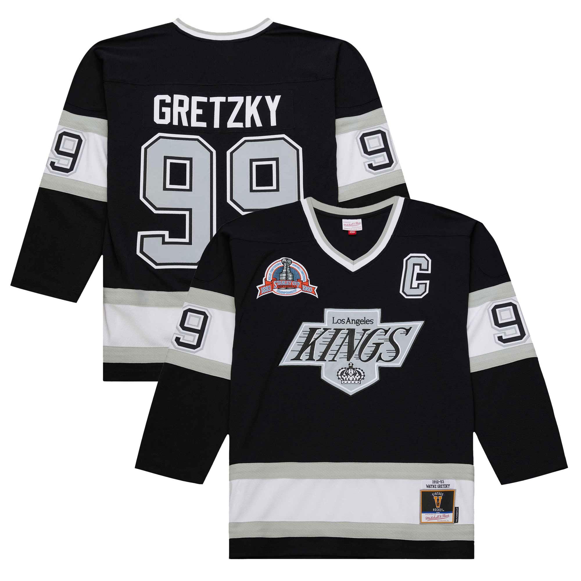 Men's Los Angeles Kings Wayne Gretzky Black 1992-93 Power Play Hockey Jersey - JS224 