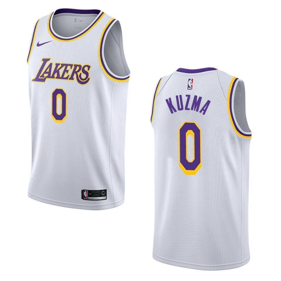 Men's Los Angeles Lakers 0 Kyle Kuzma Association Swingman Basketball Jersey - White - JS211 