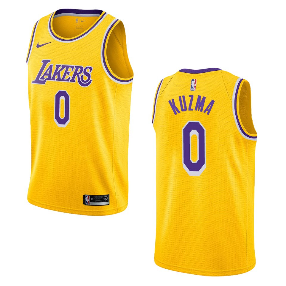 Men's Los Angeles Lakers #0 Kyle Kuzma Icon Swingman Basketball Jersey - Gold