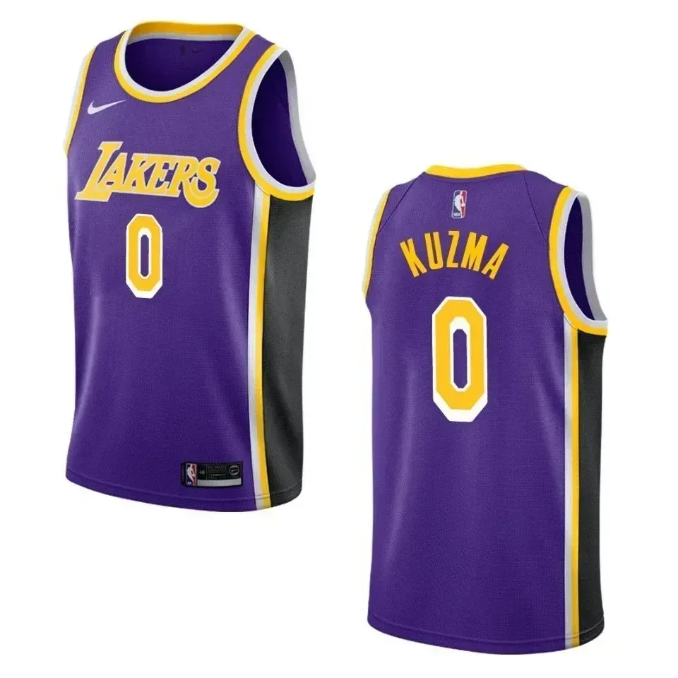 Men's Los Angeles Lakers 0 Kyle Kuzma Statement Swingman Basketball Jersey - Purple - JS853 