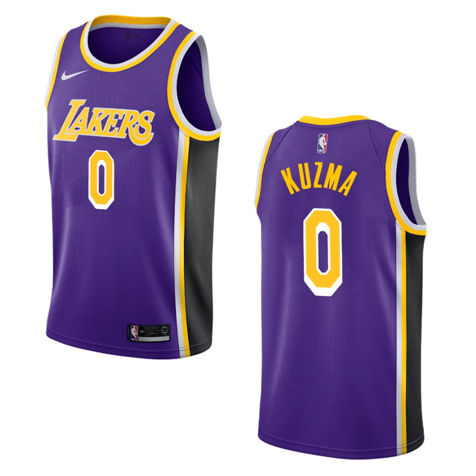 Men's Los Angeles Lakers #0 Kyle Kuzma Statement Swingman Basketball Jersey - Purple