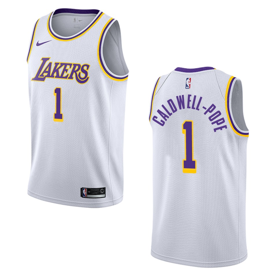 Men's Los Angeles Lakers #1 Kentavious Caldwell-pope Association Swingman Basketball Jersey - White