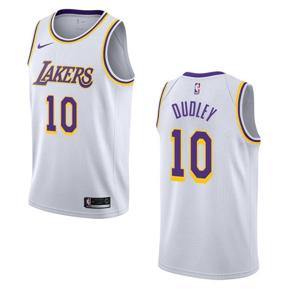 Men's Los Angeles Lakers 10 Jared Dudley Association Swingman Basketball Jersey - White - JS525 