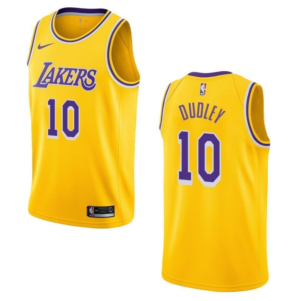 Men's Los Angeles Lakers 10 Jared Dudley Icon Swingman Basketball Jersey - Gold - JS624 