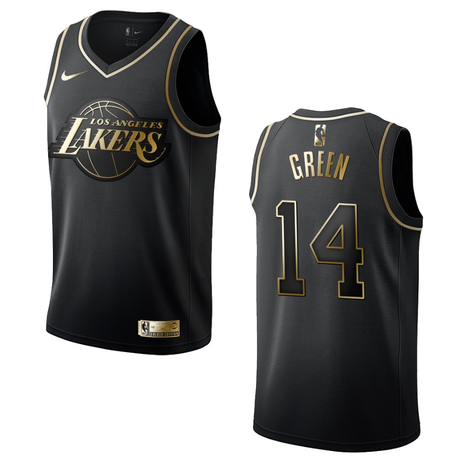 Men’s Los Angeles Lakers #14 Danny Green Golden Edition Basketball Jersey – Black