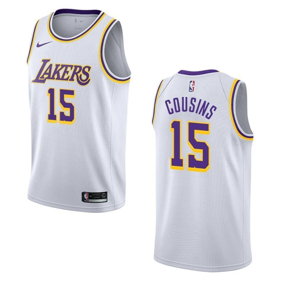 Men's Los Angeles Lakers 15 Demarcus Cousins Association Swingman Basketball Jersey - White - JS507 