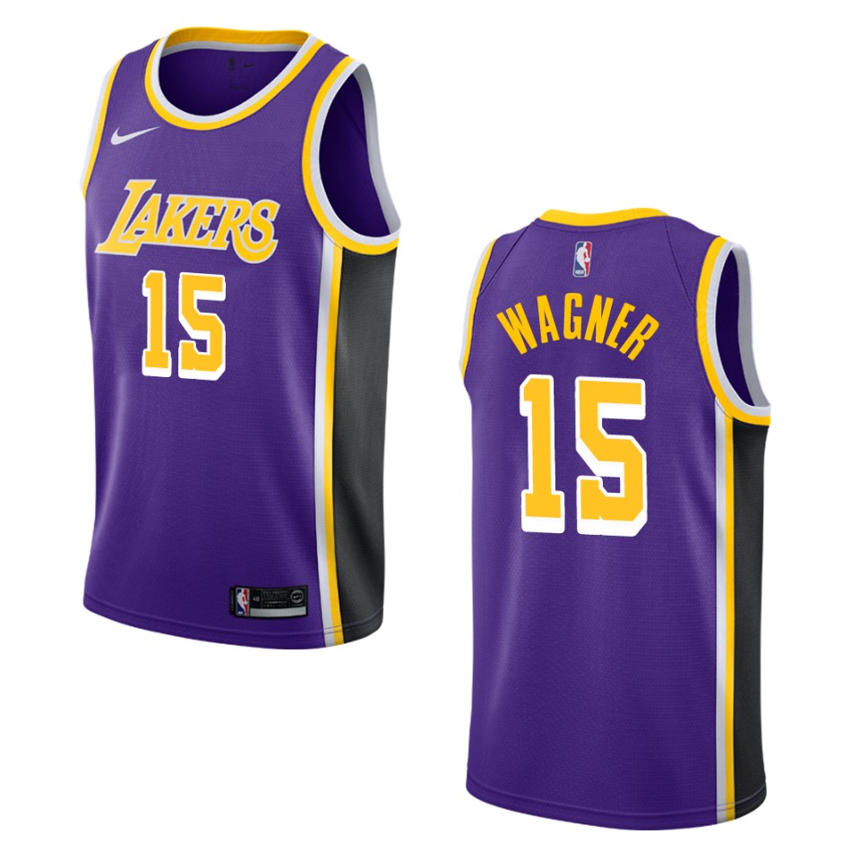 Men's Los Angeles Lakers #15 Moritz Wagner Statement Swingman Basketball Jersey - Purple