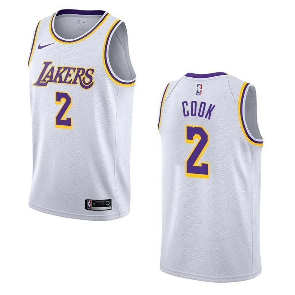 Men's Los Angeles Lakers 2 Quinn Cook Association Swingman Basketball Jersey - White - JS243 