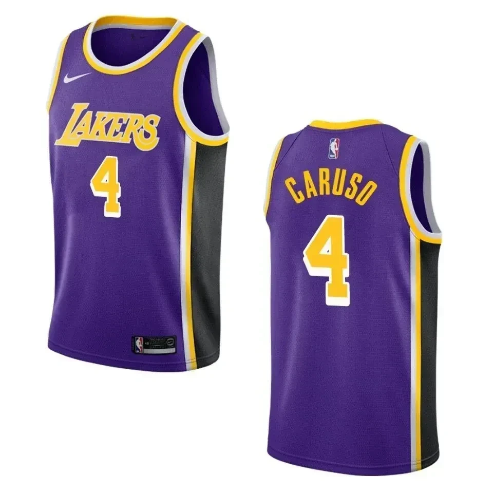 Men's Los Angeles Lakers 4 Alex Caruso Statement Swingman Basketball Jersey - Purple - JS719 