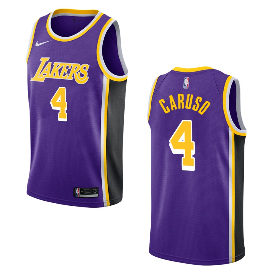 Men's Los Angeles Lakers #4 Alex Caruso Statement Swingman Basketball Jersey - Purple