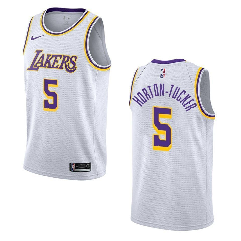Men's Los Angeles Lakers 5 Talen Horton-tucker Association Swingman Basketball Jersey - White - JS534 