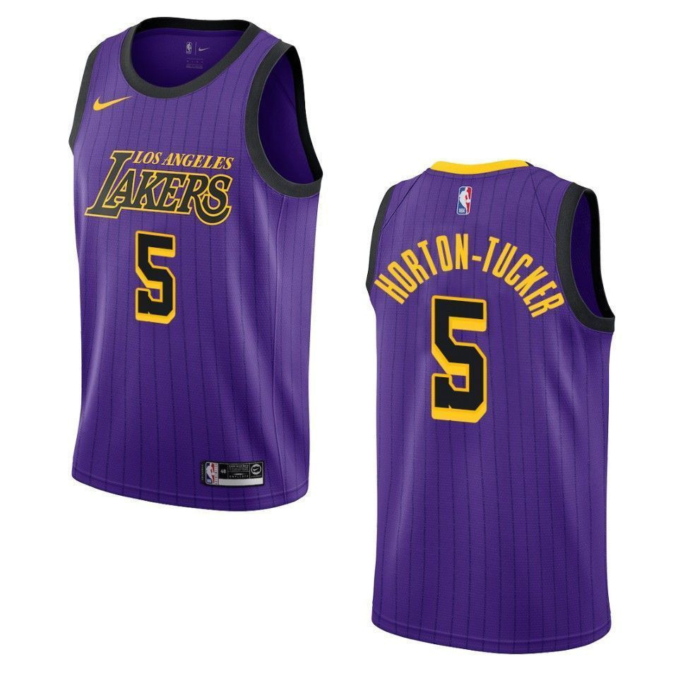 Men's Los Angeles Lakers 5 Talen Horton-tucker City Swingman Basketball Jersey - Purple - JS297 
