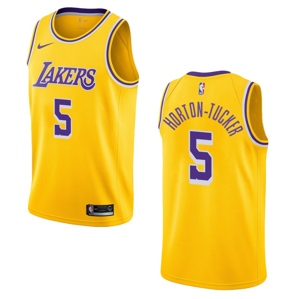 Men's Los Angeles Lakers #5 Talen Horton-tucker Icon Swingman Basketball Jersey - Gold