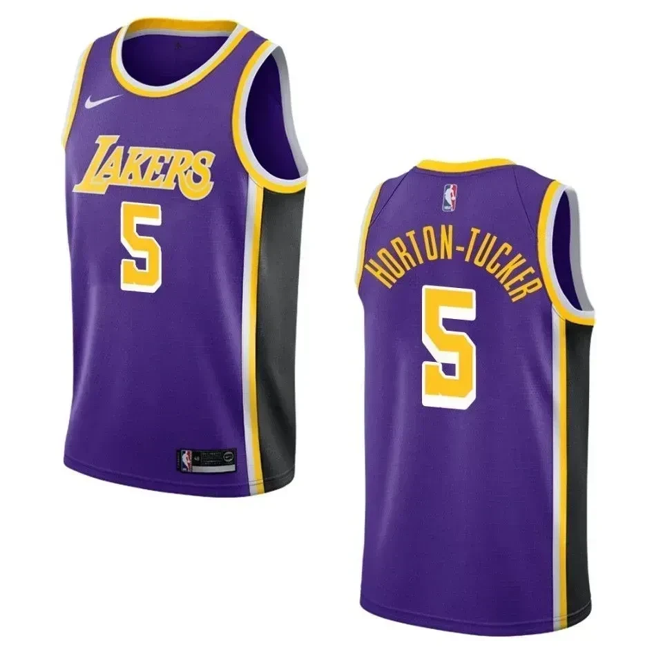 Men's Los Angeles Lakers 5 Talen Horton-tucker Statement Swingman Basketball Jersey - Purple - JS920 