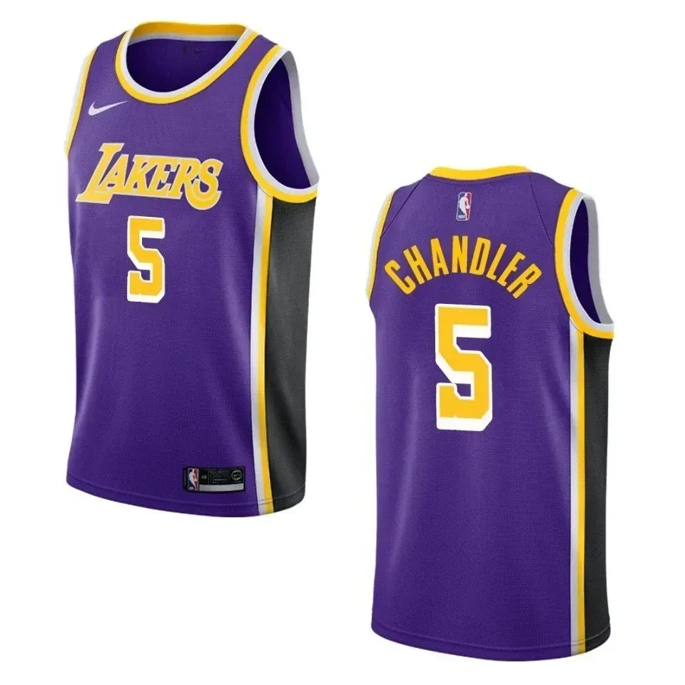 Men's Los Angeles Lakers 5 Tyson Chandler Statement Swingman Basketball Jersey - Purple - JS172 