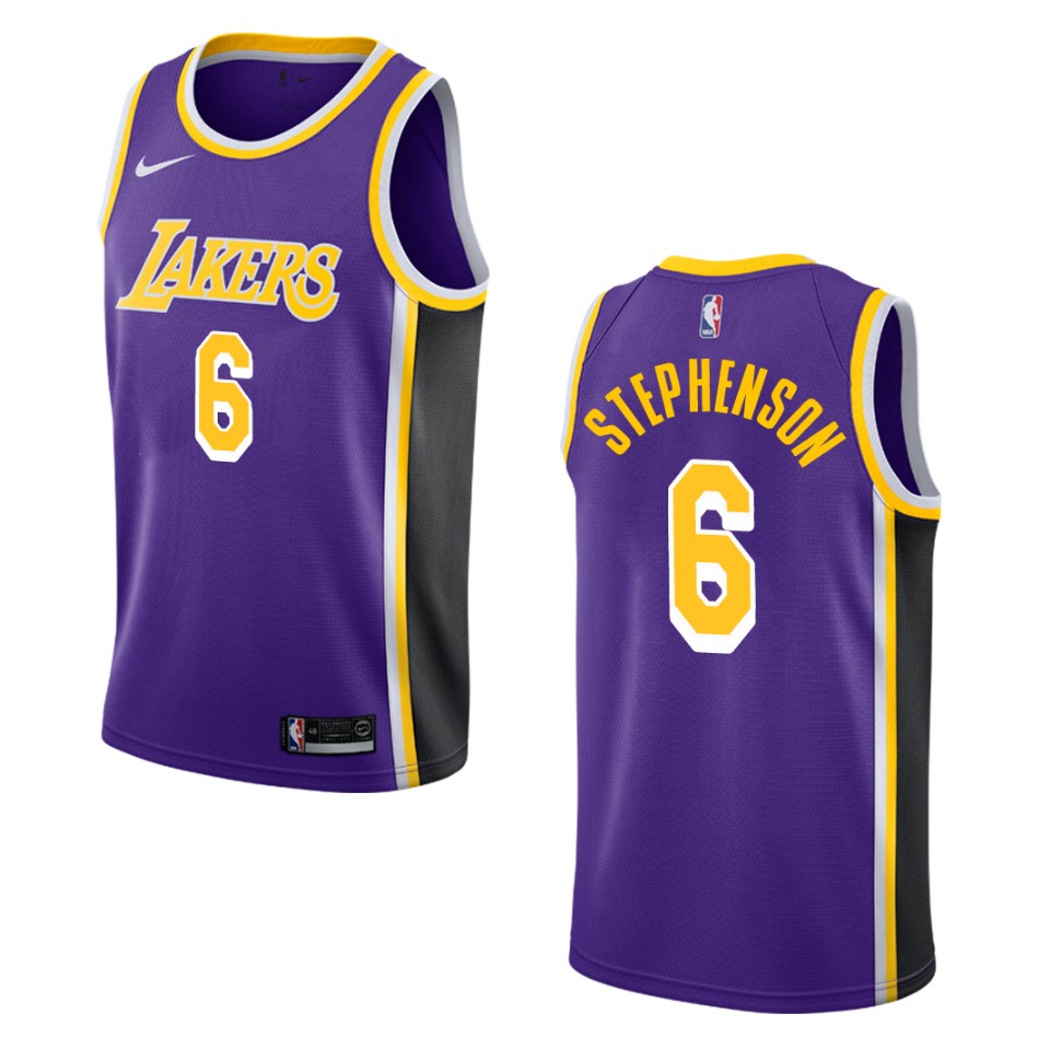 Men's Los Angeles Lakers #6 Lance Stephenson Statement Swingman Basketball Jersey - Purple