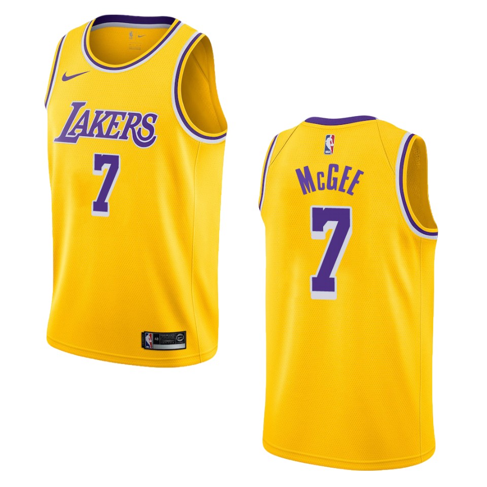 Men's Los Angeles Lakers #7 Javale Mcgee Icon Swingman Basketball Jersey - Gold