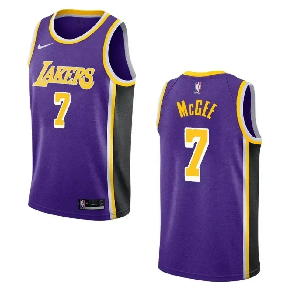 Men's Los Angeles Lakers 7 Javale Mcgee Statement Swingman Basketball Jersey - Purple - JS592 