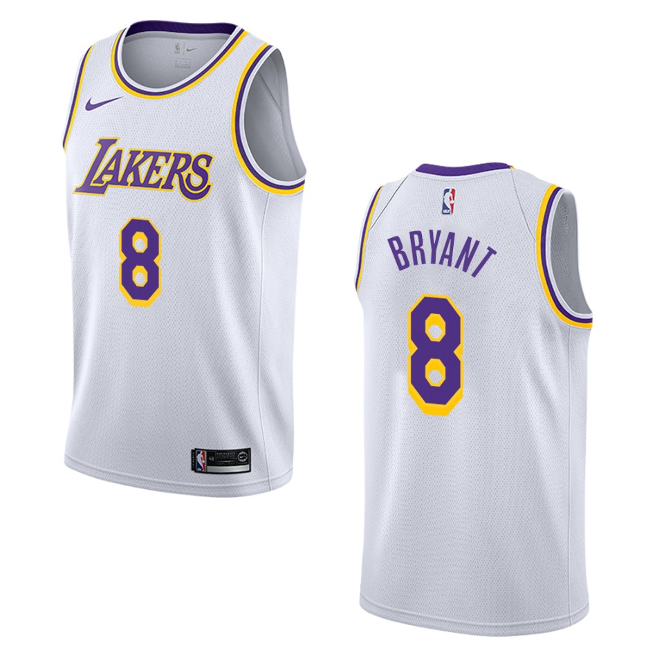 Men's Los Angeles Lakers #8 Kobe Bryant Association Swingman Basketball Jersey - White