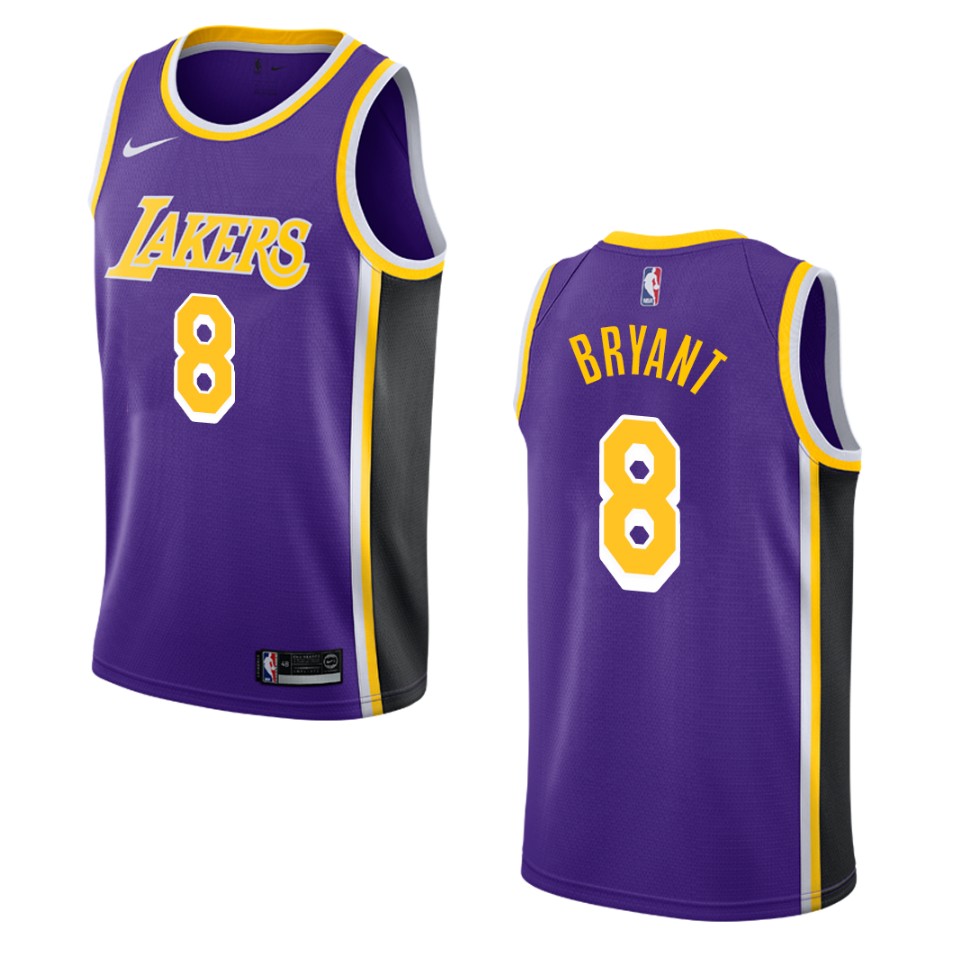 Men's Los Angeles Lakers #8 Kobe Bryant Statement Swingman Basketball Jersey - Purple